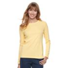 Women's Croft & Barrow&reg; Crewneck Tee, Size: Large, Gold