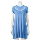 Juniors' Almost Famous Crochet Yoke Shift Dress, Girl's, Size: Medium, Brt Yellow