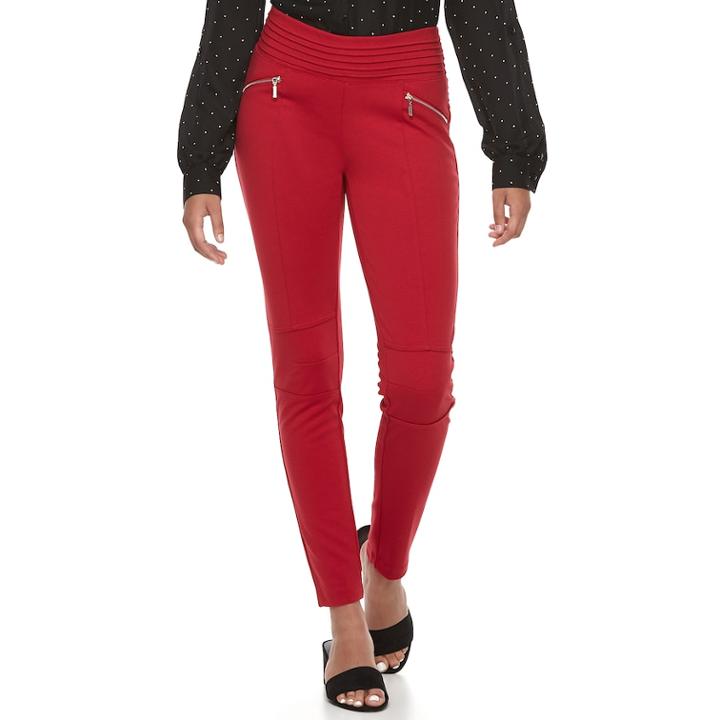 Juniors' Candie's&reg; Ponte Pull-on Pants, Teens, Size: Large, Med Red