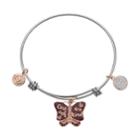 Love This Life One Of A Kind Butterfly Charm Bangle Bracelet, Women's, Silver