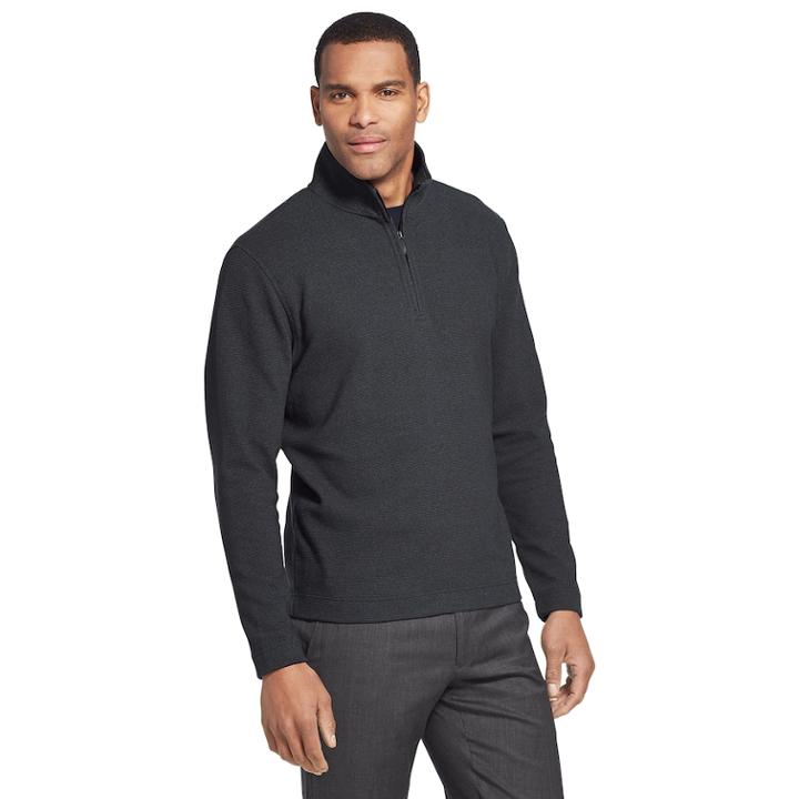 Men's Van Heusen Ottoman Flex Quarter-zip Knit Top, Size: Xl, Grey