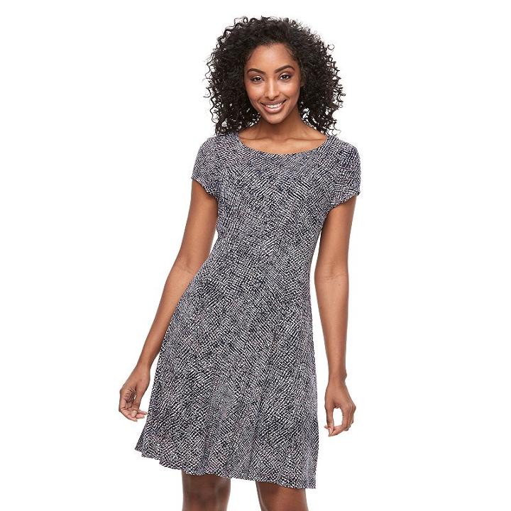 Women's Connected Apparel Print Shift Dress, Size: 12, Lt Orange