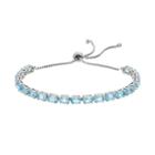 Sterling Silver Blue Topaz Bolo Bracelet, Women's