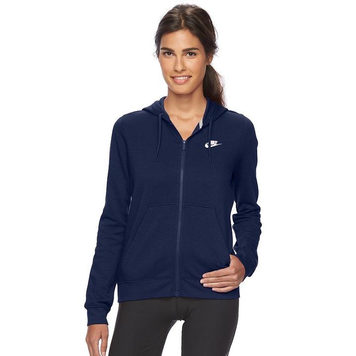 Women's Nike Full-zip Fleece Hoodie, Size: Xl, Light Blue