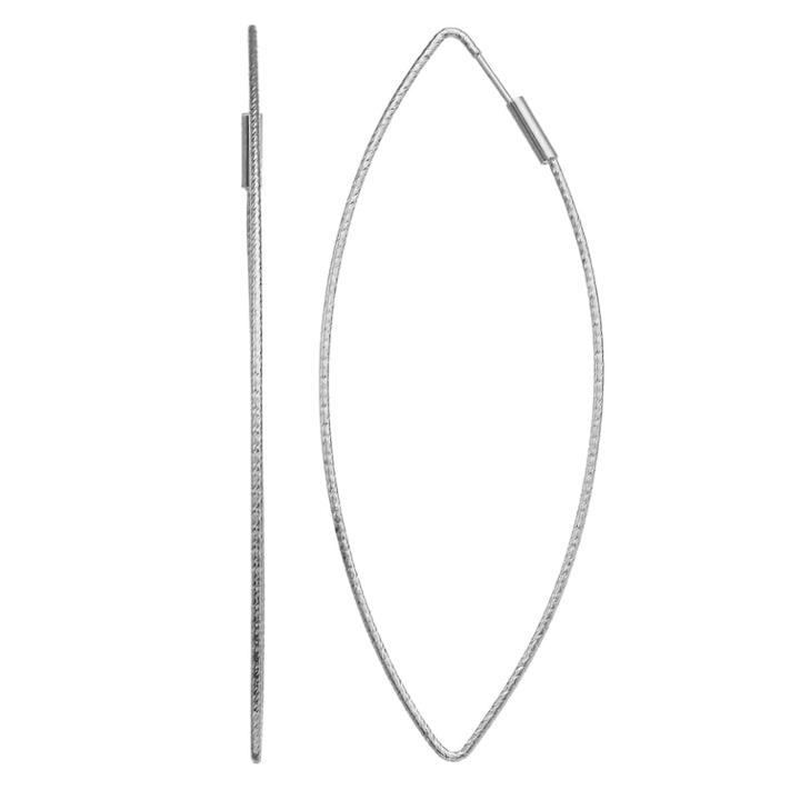 Simply Vera Vera Wang Textured Threader Marquise Hoop Earrings, Women's, Black