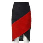 Women's Double Click Wavy Colorblock Skirt, Size: Medium, Red