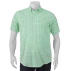 Big & Tall Izod Advantage Classic-fit Checked Stretch Button-down Shirt, Men's, Size: L Tall, Lt Green
