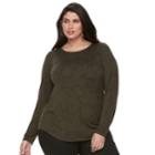 Plus Size Apt. 9&reg; Geometric Print Tee, Women's, Size: 1xl, Green