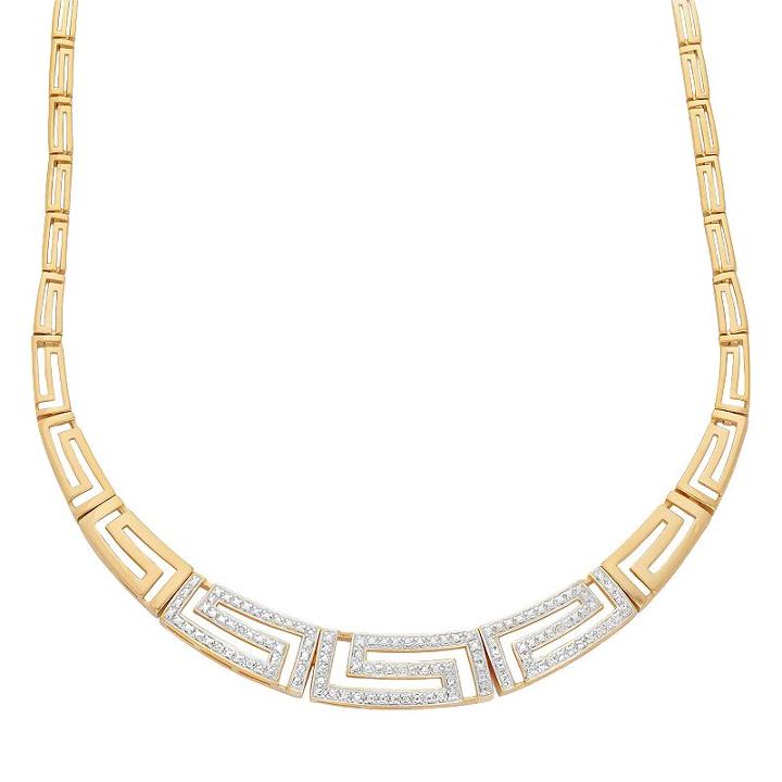 18k Gold Over Silver Greek Key Necklace, Women's, Size: 17, Yellow