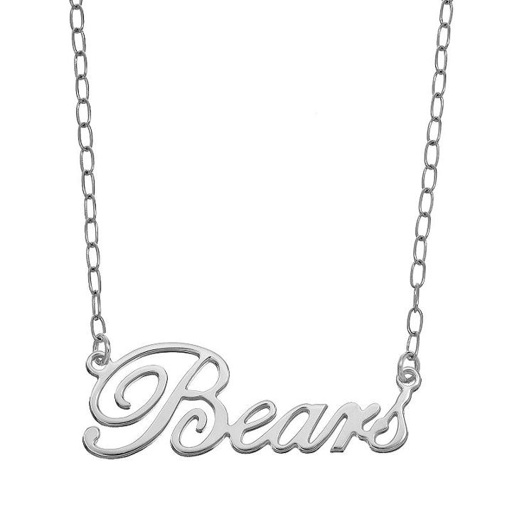 Fiora Sterling Silver Baylor Bears Necklace, Women's, Size: 16, Grey