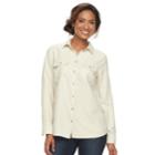 Women's Croft & Barrow&reg; Faux Suede Shirt, Size: Xl, White Oth