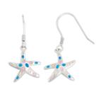 Sterling Silver Lab-created Opal Starfish Drop Earrings, Women's, Multicolor