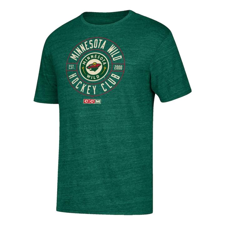 Men's Ccm Minnesota Wild Wheelhouse Tee, Size: Small, Green