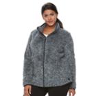 Plus Size Fila Sport&reg; Bari Sherpa Fleece Full-zip Jacket, Women's, Size: 1xl, Black