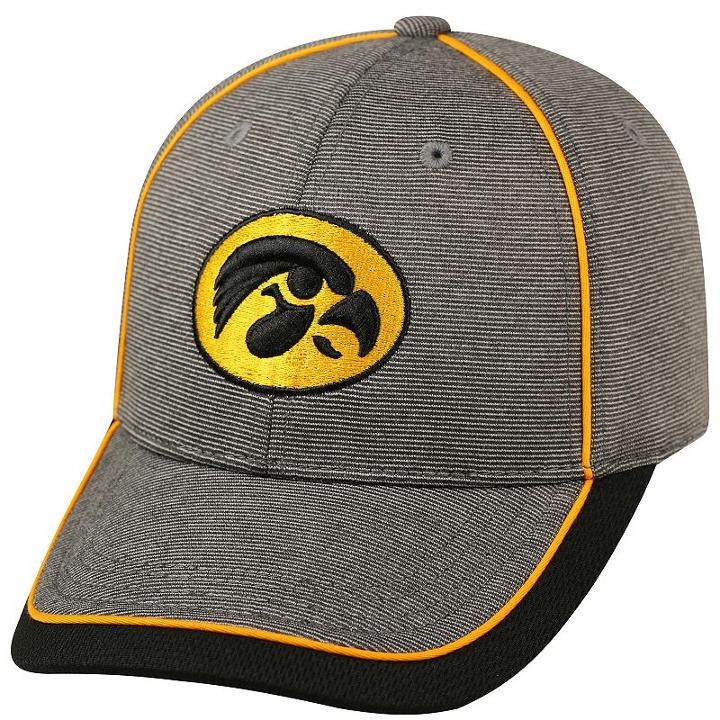 Top Of The World, Adult Iowa Hawkeyes Memory Fit Cap, Med Grey