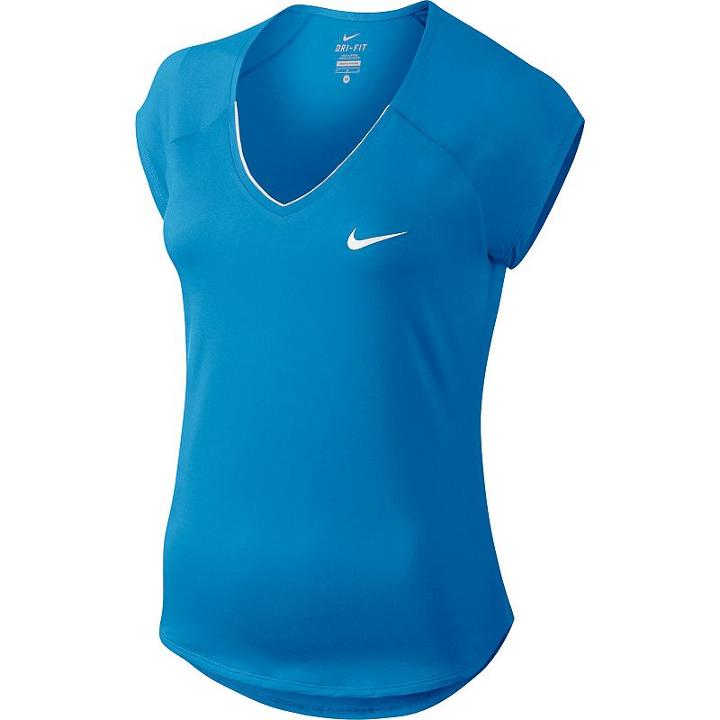Women's Nike Pure V-neck Workout Top, Size: Small, Brt Blue