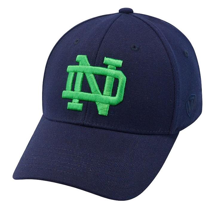 Adult Top Of The World Notre Dame Fighting Irish One-fit Cap, Blue (navy)