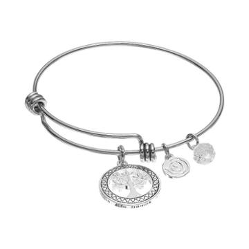 Love This Life Family Tree Charm Bangle Bracelet, Women's, Grey