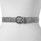 Women's Mudd&reg; Glitter Belt, Size: Large, Grey (charcoal)