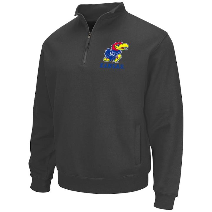 Men's Kansas Jayhawks Fleece Pullover, Size: Large, Grey (charcoal)