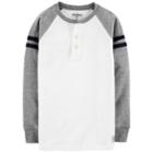 Boys 4-12 Oshkosh B'gosh&reg; Striped Raglan Henley, Size: 7, White