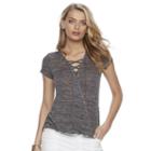 Women's Juicy Couture Faux-wrap Tee, Size: Large, Med Grey
