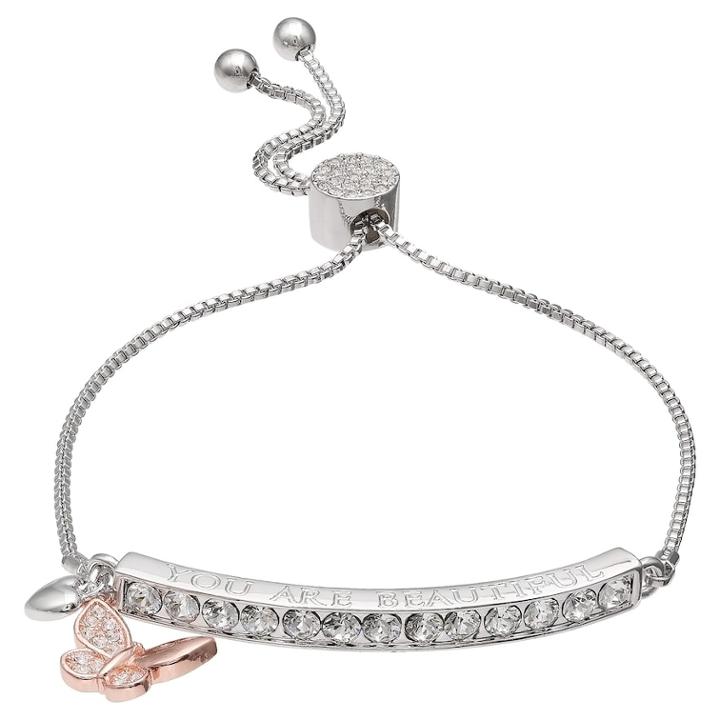 Brilliance You Are Beautiful Adjustable Bracelet With Swarovski Crystals, Women's, Size: 8, White