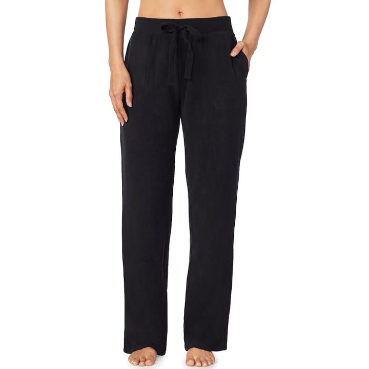 Women's Cuddl Duds Stretch Fleece Lounge Pants, Size: Xs, Black