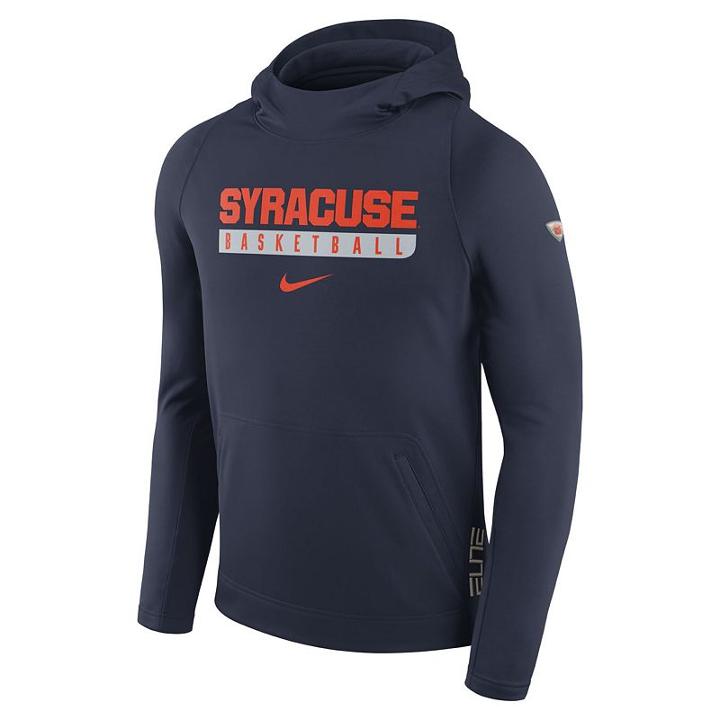 Men's Nike Syracuse Orange Basketball Fleece Hoodie, Size: Medium, Blue (navy)