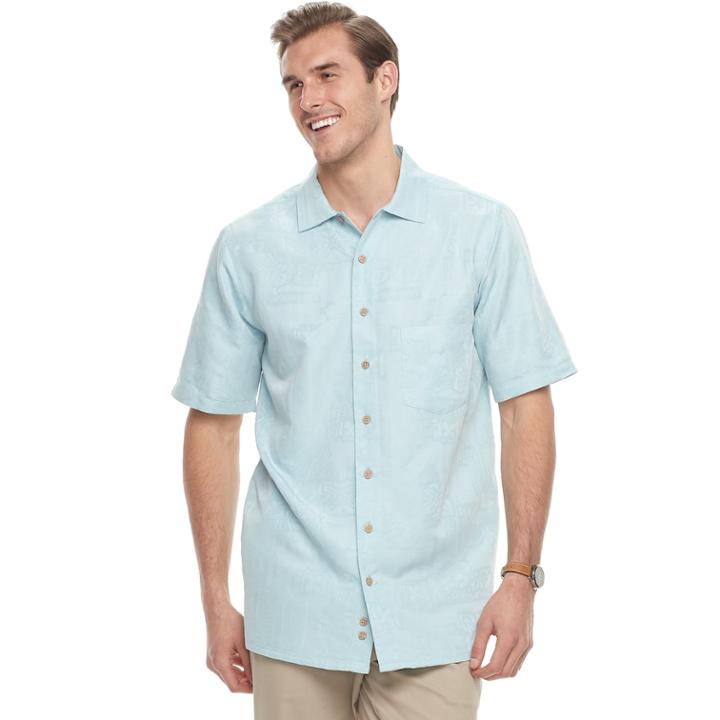 Big & Tall Men's Batik Bay Classic-fit Jacquard Button-down Shirt, Size: Xxl Tall, Turquoise/blue (turq/aqua)