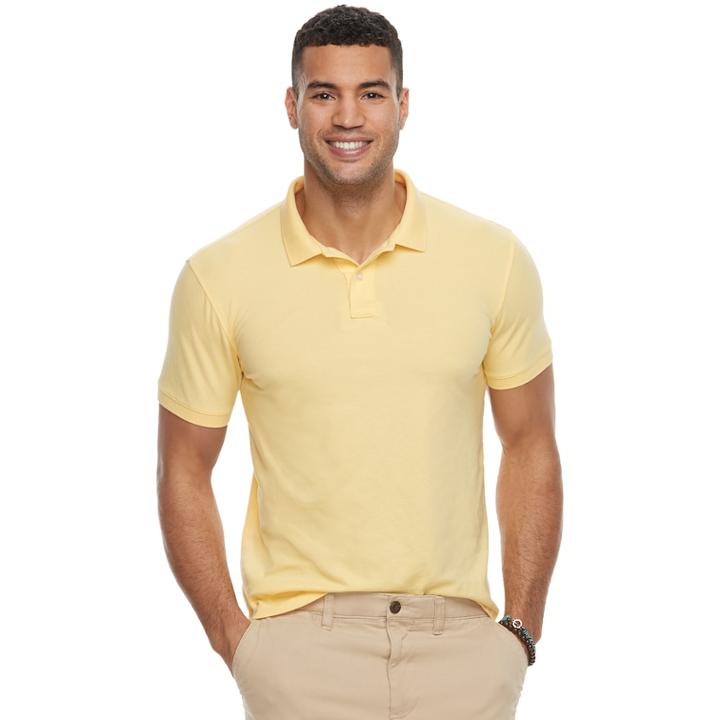 Men's Sonoma Goods For Life&trade; Flexwear Classic-fit Stretch Pique Polo, Size: Xl, Gold