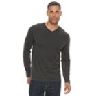 Men's Apt. 9&reg; Premier Flex Solid V-neck Tee, Size: Large, Med Grey