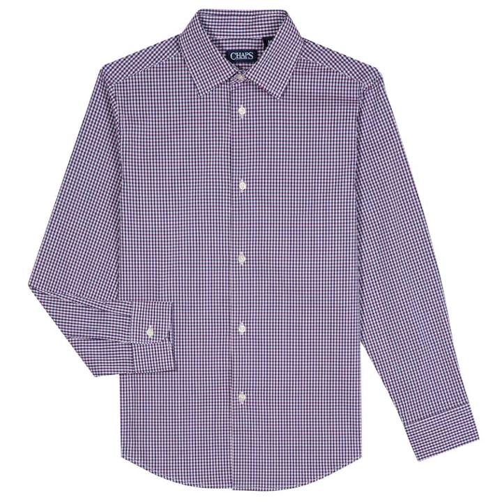 Boys 8-20 Chaps Gingham Button-down Shirt, Size: 18-20, Dark Red