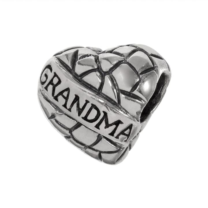 Individuality Beads Sterling Silver Grandma Heart Bead, Women's