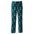 Men's Croft & Barrow&reg; Patterned Microfleece Lounge Pants, Size: Large, Dark Green