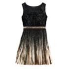 Girls 7-16 My Michelle Foil Pleated Velvet Dress, Size: 12, Black
