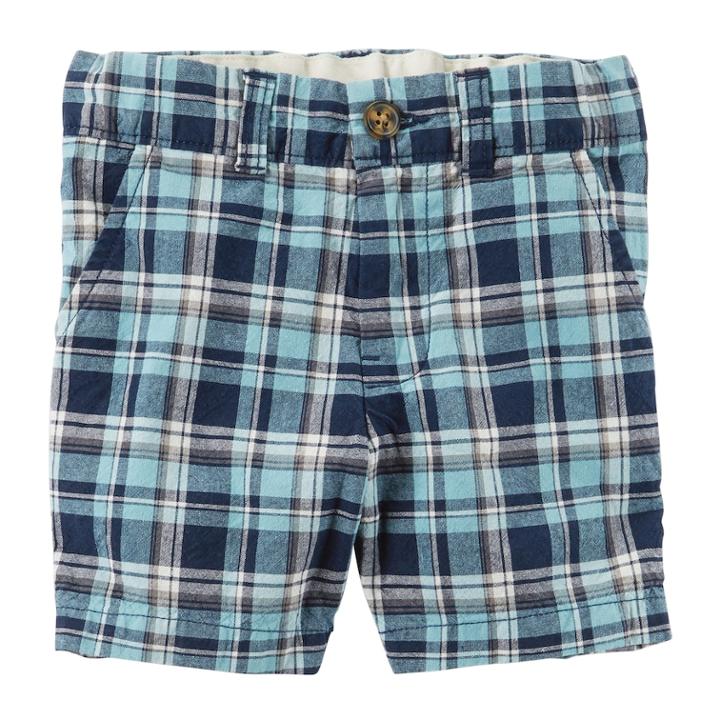 Boys 4-8 Carter's Plaid Twill Shorts, Size: 4, Blue Plaid