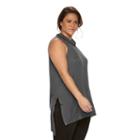 Plus Size Rock & Republic&reg; Embellished Drapeneck Tunic, Women's, Size: 0x, Med Grey