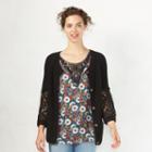 Women's Lc Lauren Conrad Crochet Cardigan, Size: Large, Black