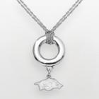 Arkansas Razorbacks Sterling Silver Halo Pendant, Women's, Size: 16, Grey