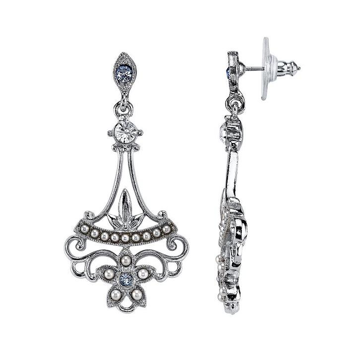 Downton Abbey Drop Earrings, Women's, White