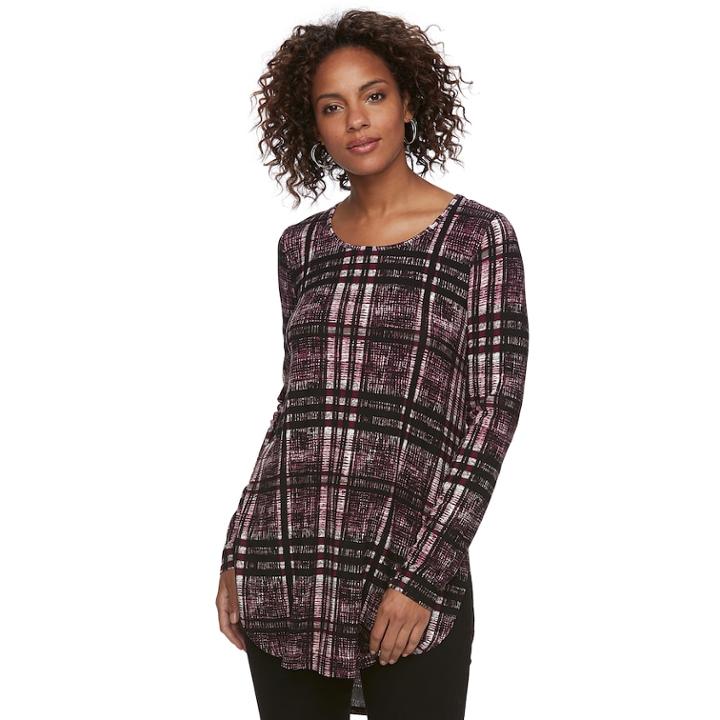 Women's Apt. 9&reg; Essential Tunic Tee, Size: Large, Dark Red