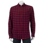 Croft & Barrow, Big & Tall &reg; Classic-fit Plaid Flannel Button-down Shirt, Men's, Size: Xxl Tall, Dark Red