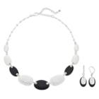 Napier Pebbled Necklace & Drop Earring Set, Women's, Black
