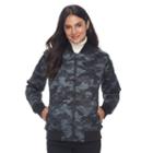 Women's Columbia Hawlings Hill Thermal Coil&reg; Quilted Bomber Jacket, Size: Xl, Grey (charcoal)