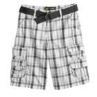 Husky Boys 8-20 Lee Twill Cargo Shorts, Size: 14 Husky, White Kendall Plaid