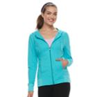 Petite Tek Gear&reg; Dry Tek Zip-front Hoodie, Women's, Size: M Petite, Turquoise/blue (turq/aqua)