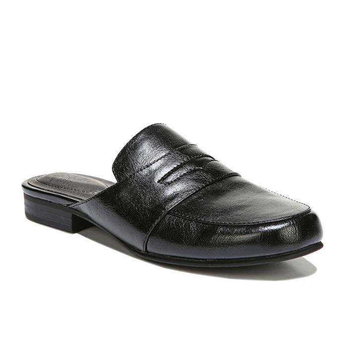 Lifestride Samera Women's Backless Loafers, Size: 6 Wide, Black