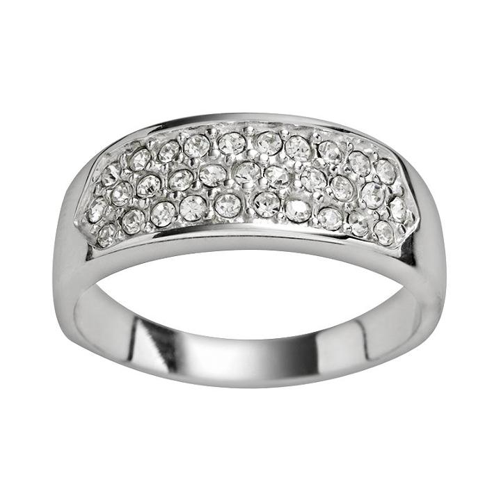 Sterling Silver Crystal Ring, Women's, Size: 8, White