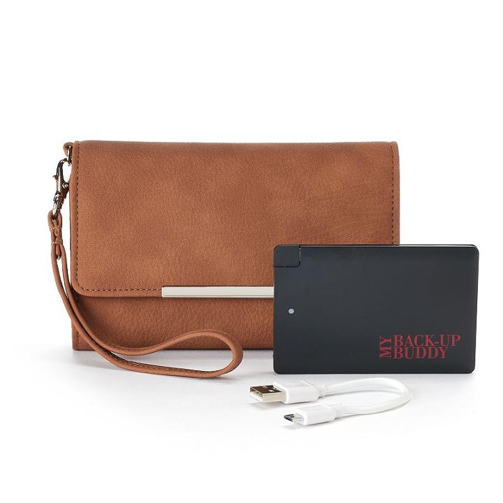 Apt. 9&reg; Carli Rfid-blocking Phone Charging Wristlet, Women's, Brown